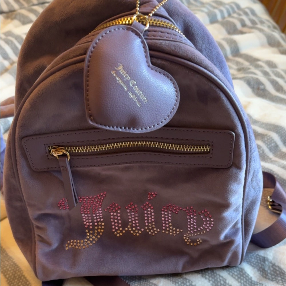 Juicy Couture Purple Backpack with Heart Charm NWOT